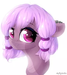 Size: 1600x1800 | Tagged: safe, artist:mitralexa, derpibooru import, oc, unofficial characters only, pony, bust, ear piercing, female, floppy ears, looking at you, mare, piercing, portrait, signature, simple background, smiling, solo, white background