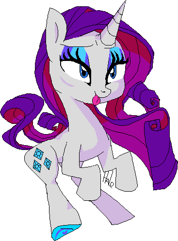 Size: 367x498 | Tagged: safe, artist:lavendire, derpibooru import, rarity, pixel art, solo, tongue out