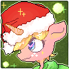 Size: 100x100 | Tagged: safe, artist:barabro, derpibooru import, oc, oc:jai heart, unofficial characters only, :p, animated, christmas, hat, holiday, santa hat, silly, solo, tongue out