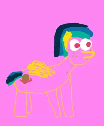 Size: 534x646 | Tagged: safe, derpibooru import, oc, oc:apogee, unofficial characters only, pegasus, pony, 1000 hours in ms paint, female, freckles, mare, pink background, simple background, solo, stylistic suck