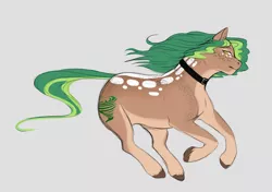 Size: 2150x1512 | Tagged: safe, artist:theecchiqueen, deleted from derpibooru, derpibooru import, oc, oc:whirlwind, unofficial characters only, pegasus, pony, alternate design, body freckles, choker, freckles, male, solo, stallion, wingless