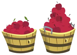 Size: 5000x3556 | Tagged: apple, artist:zutheskunk traces, bucket, bushel basket, derpibooru import, food, no pony, object, resource, safe, simple background, transparent background, vector