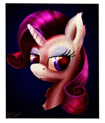 Size: 1024x1195 | Tagged: safe, artist:krecker-cream, derpibooru import, rarity, pony, unicorn, bust, female, mare, portrait, solo