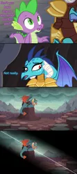 Size: 1280x2895 | Tagged: artist:queencold, derpibooru import, dragon, dragon lord ember, dragon lord torch, edit, edited screencap, gauntlet of fire, princess ember, safe, screencap, screencap comic, spike