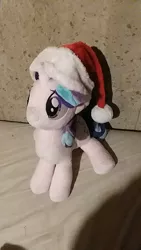 Size: 450x800 | Tagged: safe, artist:lordthunder86, derpibooru import, starlight glimmer, pony, unicorn, christmas, cute, female, glimmerbetes, hat, holiday, irl, mare, photo, plushie, santa hat