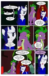 Size: 792x1224 | Tagged: safe, artist:dekomaru, derpibooru import, rarity, spike, dragon, pony, comic:the greatest gift, clothes, comic, dress, female, male, older, shipping, sparity, straight