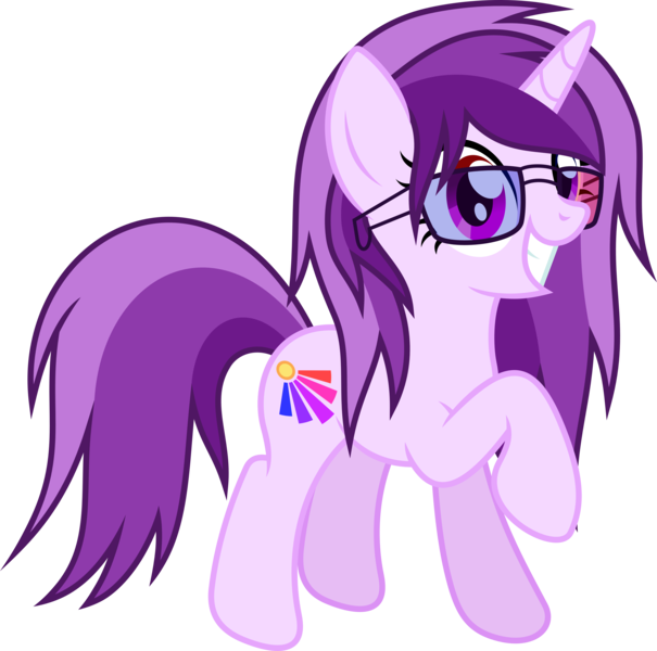 Size: 5544x5502 | Tagged: safe, artist:livehotsun, derpibooru import, oc, oc:purple eye, unofficial characters only, pony, unicorn, absurd resolution, female, grin, heterochromia, mare, raised hoof, simple background, smiling, solo, sunglasses, transparent background, vector