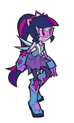 Size: 600x1000 | Tagged: safe, artist:rvceric, derpibooru import, sci-twi, twilight sparkle, equestria girls, equestria girls series, super squad goals, clothes, crystal guardian, crystal wings, female, fist, pantyhose, ponied up, simple background, solo, transparent background, visor