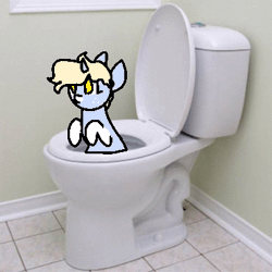 Size: 370x370 | Tagged: animated, artist:nootaz, but why, derpibooru import, flushed away, frame by frame, gif, non-looping gif, oc, oc:nootaz, safe, toilet, unofficial characters only