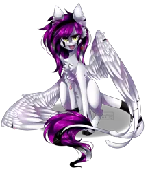 Size: 2006x2290 | Tagged: safe, artist:huirou, derpibooru import, oc, oc:infifnity heart, unofficial characters only, pegasus, pony, female, high res, mare, simple background, sitting, solo, transparent background