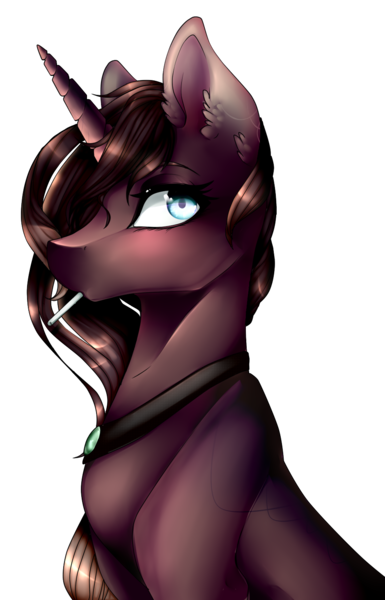 Size: 938x1462 | Tagged: safe, artist:xxmissteaxx, derpibooru import, oc, oc:jade, unofficial characters only, pony, unicorn, bust, female, mare, portrait, simple background, solo, transparent background