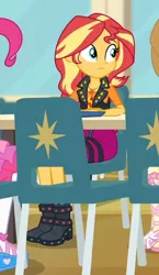 Size: 320x550 | Tagged: safe, derpibooru import, screencap, sunset shimmer, best trends forever, equestria girls, equestria girls series, best trends forever: twilight sparkle, cropped, offscreen character, solo