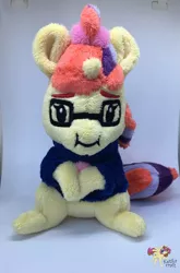 Size: 570x863 | Tagged: safe, artist:ketika, derpibooru import, moondancer, pony, unicorn, :i, emoji, female, irl, mare, photo, plushie, sitting, solo