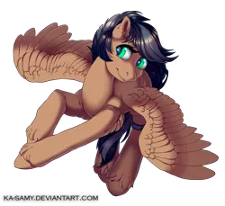 Size: 1000x915 | Tagged: safe, artist:ka-samy, derpibooru import, oc, oc:artsong, unofficial characters only, pegasus, pony, female, flying, green eyes, mare, simple background, smiling, solo, spread wings, transparent background, wings