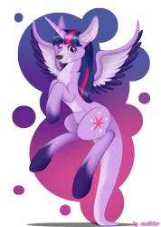 Size: 1820x2556 | Tagged: safe, artist:mailner, derpibooru import, twilight sparkle, twilight sparkle (alicorn), alicorn, kangaroo, kangaroonicorn, pony, female, looking at you, one eye closed, simple background, smiling, solo, species swap, tongue out, transparent background, wink