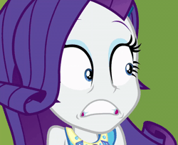 Size: 800x654 | Tagged: safe, derpibooru import, screencap, rarity, best trends forever, equestria girls, equestria girls series, animated, cropped, scared, solo