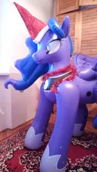 Size: 3168x5632 | Tagged: safe, artist:arniemkii, derpibooru import, princess luna, alicorn, horse, pony, luna eclipsed, bootleg, christmas, female, holiday, hongyi, inflatable, inflatable toy, irl, mare, photo, xmass