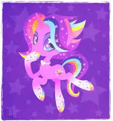 Size: 731x786 | Tagged: safe, artist:disfiguredstick, derpibooru import, oc, unofficial characters only, unicorn, color porn, commission, eyestrain warning, food, solo, sprinkles, starry eyes, wingding eyes