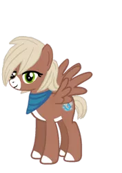 Size: 850x1200 | Tagged: safe, artist:rubs, derpibooru import, oc, oc:lucky skipper, unofficial characters only, pegasus, pony, 2018 community collab, derpibooru community collaboration, bandana, clothes, female, looking at you, mare, simple background, smiling, spread wings, transparent background, wings