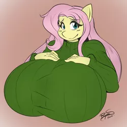 Size: 1200x1200 | Tagged: adorasexy, anthro, artist:certificate, artist:mrsakai, big breasts, blushing, breasts, bust, busty fluttershy, clothes, colored, commission, cute, derpibooru import, edit, female, fluttershy, huge breasts, impossibly large breasts, looking at you, sexy, smiling, solo, solo female, suggestive, sweater, sweater puppies, sweatershy