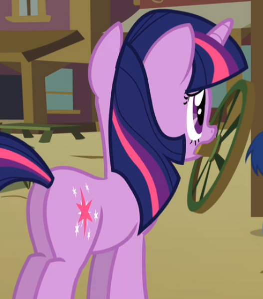 Size: 527x599 | Tagged: safe, derpibooru import, screencap, twilight sparkle, pony, unicorn, over a barrel, butt, cropped, female, mare, plot, solo, twibutt, unicorn twilight