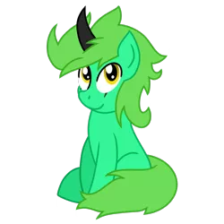 Size: 1200x1200 | Tagged: safe, artist:toyminator900, derpibooru import, oc, oc:femstin endmmar, unofficial characters only, pony, unicorn, 2018 community collab, derpibooru community collaboration, curved horn, simple background, sitting, solo, transparent background