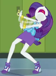 Size: 316x424 | Tagged: safe, derpibooru import, screencap, rarity, best trends forever, equestria girls, equestria girls series, best trends forever: rainbow dash, canterlot high, choose rainbow dash, cropped, do not want, female, geode of shielding, hallway, lockers, solo