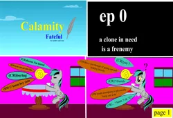 Size: 1600x1096 | Tagged: 1000 hours in ms paint, artist:closingrain, artist:mellowbomb, comic, comic:calamity fateful, derpibooru import, dialogue, oc, oc:closingrain, oc:doctor dexter wise, safe, unofficial characters only