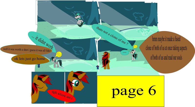 Size: 1600x882 | Tagged: 1000 hours in ms paint, artist:closingrain, artist:mellowbomb, comic, comic:calamity fateful, derpibooru import, dialogue, oc, oc:closingrain, safe, unofficial characters only