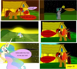 Size: 6400x5760 | Tagged: 1000 hours in ms paint, absurd resolution, artist:closingrain, artist:mellowbomb, comic, comic:calamity fateful, derpibooru import, dialogue, oc, princess celestia, safe