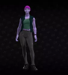 Size: 650x719 | Tagged: 3d, avatar, beanie, belly button, clothes, derpibooru import, hat, human, humanized, jeans, midriff, pants, ripped jeans, safe, saints row, saints row the third, solo, standing, starlight glimmer, vest, watch, wristwatch