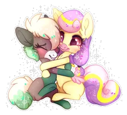 Size: 754x682 | Tagged: safe, artist:indianamagic, derpibooru import, oc, oc:ginko, oc:lulu, unofficial characters only, earth pony, pegasus, pony, female, hug, mare, simple background, transparent background