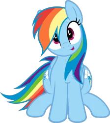 Size: 4031x4500 | Tagged: safe, artist:ribiruby, artist:slb94, derpibooru import, rainbow dash, pegasus, pony, absurd resolution, both cutie marks, cute, dashabetes, female, looking at you, mare, simple background, sitting, solo, transparent background, vector