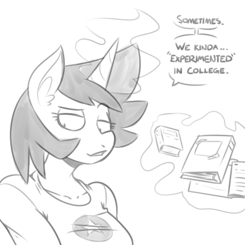 Size: 500x500 | Tagged: dead source, safe, artist:reiduran, derpibooru import, oc, oc:corona flare, unofficial characters only, anthro, unicorn, anthro oc, book, bust, clothes, dialogue, female, glowing horn, grayscale, levitation, magic, mare, monochrome, simple background, sketch, solo, speech bubble, telekinesis, white background