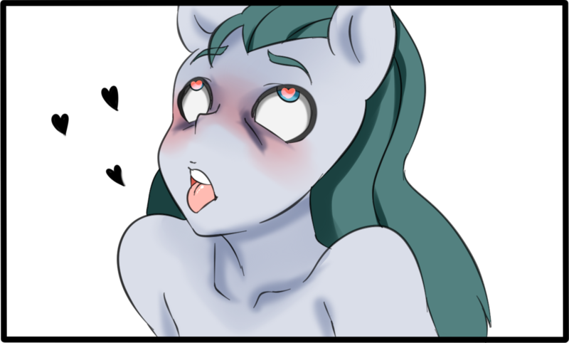 Size: 1234x744 | Tagged: suggestive, artist:inuyuru, derpibooru import, edit, cloudy quartz, anthro, ahegao, alternate hairstyle, blushing, bust, cropped, eyes rolling back, female, heart, heart eyes, long hair, loose hair, milf, nudity, open mouth, solo, solo female, stupid sexy cloudy quartz, tongue out, wingding eyes