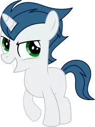 Size: 4544x6081 | Tagged: safe, artist:cyanlightning, derpibooru import, oc, oc:dox bloodhoof, unofficial characters only, unicorn, 2018 community collab, derpibooru community collaboration, fanfic:one colt army, .svg available, absurd resolution, colt, looking at you, male, simple background, solo, teeth, transparent background, vector