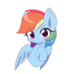 Size: 2000x2000 | Tagged: safe, artist:lan wu, derpibooru import, rainbow dash, bust, cute, dashabetes, portrait, smiling, solo