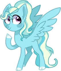 Size: 1024x1201 | Tagged: safe, artist:s1nb0y, derpibooru import, oc, unofficial characters only, pegasus, pony, cloven hooves, female, filly, offspring, parent:trixie, parent:zephyr breeze, parents:trixbreeze, simple background, smiling, solo, spread wings, transparent background, wings