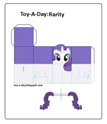 Size: 600x699 | Tagged: artist:grapefruitface1, arts and crafts, craft, derpibooru import, papercraft, printable, rarity, safe, solo, toy a day