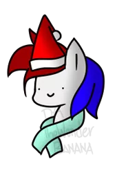 Size: 194x285 | Tagged: artist:vinylmelody, bust, christmas, derpibooru import, hat, holiday, oc, safe, santa hat, simple background, solo, transparent background, unofficial characters only