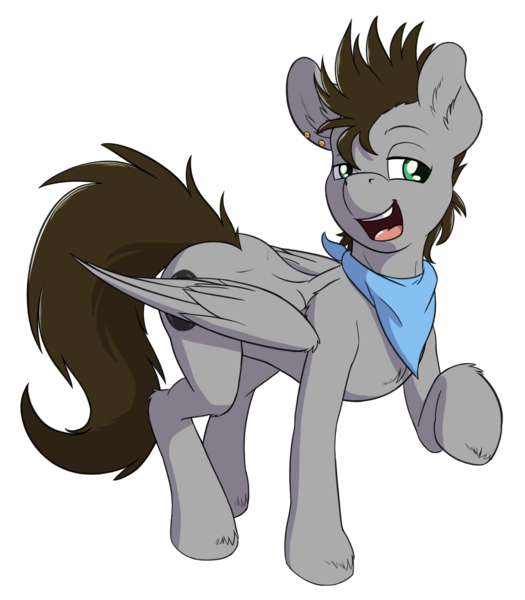 Size: 2142x2448 | Tagged: safe, artist:punk-pegasus, derpibooru import, oc, oc:menzing, unofficial characters only, pegasus, pony, 2018 community collab, derpibooru community collaboration, bandana, neckerchief, raised hoof, simple background, solo, transparent background