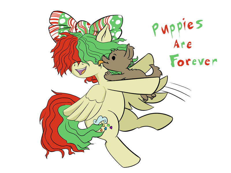 Size: 1600x1200 | Tagged: artist:root, christmas, derpibooru import, everyday is christmas, holiday, my little pony: the movie, puppies are forever, puppy, safe, sia (singer), songbird serenade, song reference