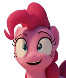 Size: 856x1009 | Tagged: safe, artist:therealdjthed, derpibooru import, pinkie pie, earth pony, pony, 3d, 3d model, blender, bust, cute, cycles, cycles render, diapinkes, female, happy, mare, model:djthed, open mouth, simple background, smiling, solo, transparent background, vector