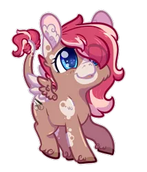 Size: 941x1097 | Tagged: safe, artist:cloureed, derpibooru import, oc, oc:strawberry breeze, unofficial characters only, pegasus, pony, ear fluff, female, leonine tail, mare, raised hoof, raised leg, simple background, smiling, solo, transparent background, unshorn fetlocks