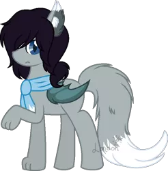 Size: 726x739 | Tagged: safe, artist:t-aroutachiikun, derpibooru import, oc, oc:obscure requiem, unofficial characters only, bat pony, hybrid, pony, wolf pony, simple background, solo, transparent background