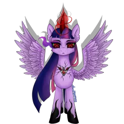 Size: 1024x1024 | Tagged: alicorn, alicorn amulet, artist:thanhvy15599, corrupted, corrupted twilight sparkle, dark magic, derpibooru import, evil, evil twilight, magic, safe, simple background, sombra eyes, transparent background, twilight sparkle, twilight sparkle (alicorn)