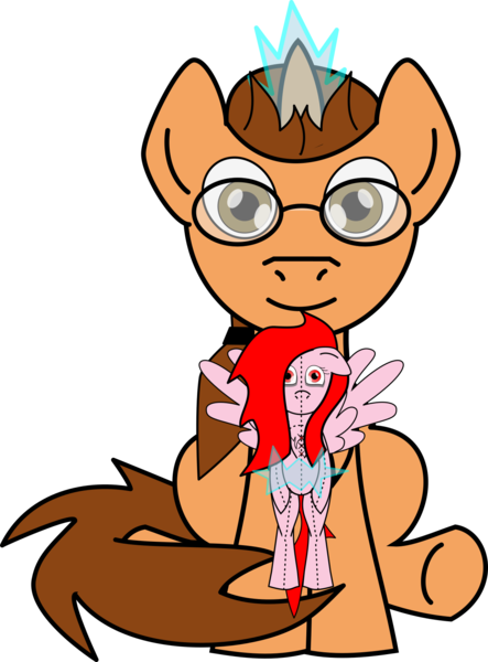 Size: 1215x1644 | Tagged: safe, artist:planetkiller, derpibooru import, oc, oc:atrial flutter, oc:planetkiller, unofficial characters only, pony, unicorn, 2018 community collab, derpibooru community collaboration, looking at you, plushie, simple background, sitting, transparent background