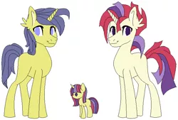 Size: 734x497 | Tagged: safe, artist:zoeypoey123, derpibooru import, comet tail, moondancer, oc, unicorn, female, male, next generation, offspring, parent:comet tail, parent:moondancer, parents:cometdancer, shipping, straight