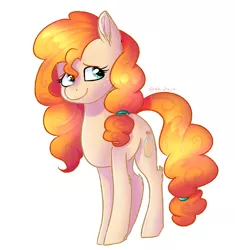 Size: 3146x3349 | Tagged: safe, artist:stella-drawz, derpibooru import, pear butter, earth pony, pony, female, mare, simple background, smiling, solo, white background