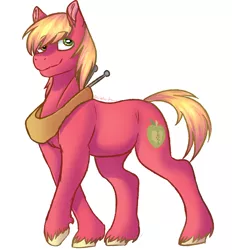 Size: 2142x2312 | Tagged: safe, artist:stella-drawz, derpibooru import, big macintosh, earth pony, pony, male, simple background, smiling, solo, stallion, unshorn fetlocks, white background